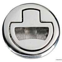 Alzapagliolo e chiusura portelli con maniglietta rientrante a molla e dente di fermo a scatto