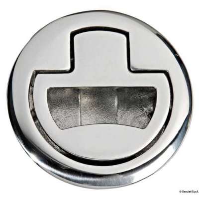 Alzapagliolo e chiusura portelli con maniglietta rientrante a molla e dente di fermo a scatto