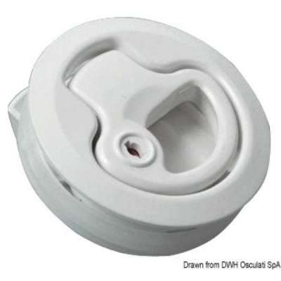 Alzapagliolo per chiusura sportelli con maniglietta rientrante a molla