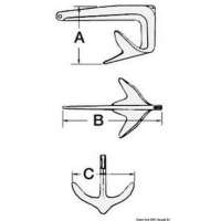 Ancora Trefoil; in acciaio fuso e zincato a caldo