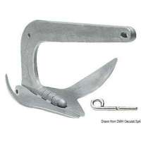 Ancora Trefoil; versione pieghevole  in acciaio fuso e zincato a caldo