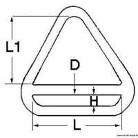 Anello triangolare con barretta per zerli