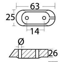 Anodo cavalletto per Yamaha 4/70 HP 4 tempi