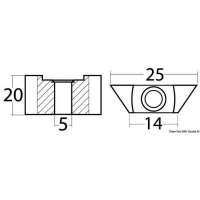Anodo cilindro per Yamaha 9,9/250 HP