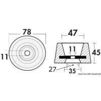 Anodo circolare da applicare con un solo bullone