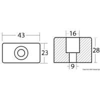 Anodo per fuoribordo Evinrude Johnson.