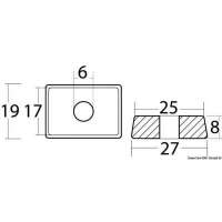 Anodo per Mercury 4/5/6 HP
