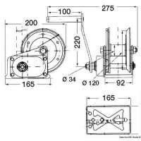 Arganello per alaggio imbarcazione con frizione
