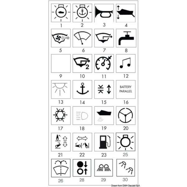 Bascule con simbologia illuminata per interruttori Marina R
