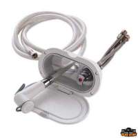 Box doccia ovale con miscelatore e doccia a pulsante