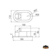 Box doccia ovale con miscelatore e doccia a pulsante 4 