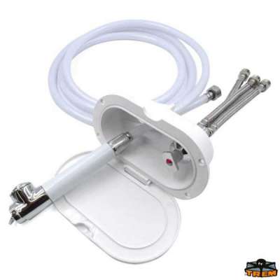 Box doccia ovale con miscelatore e doccia a pulsante 4 