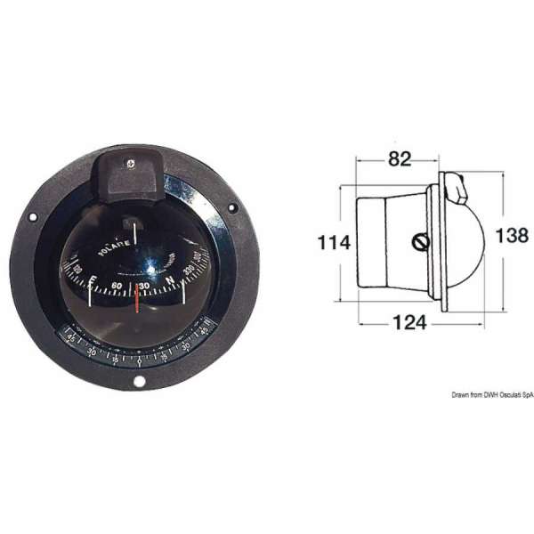 Bussola a parete per scafi a vela RIVIERA Polare 3