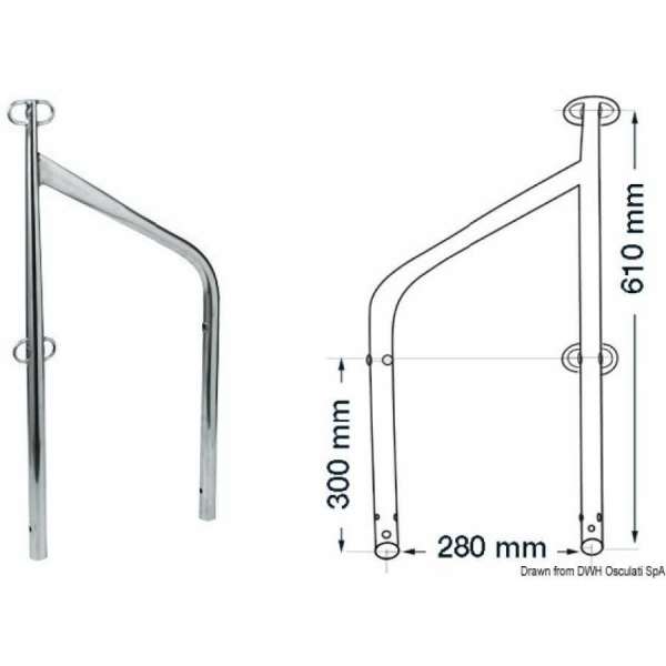 Candeliere doppio per basette esterne