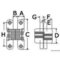 Cerniera a scomparsa per porte e sportelli AISI 304