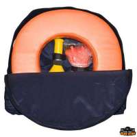 Contenitore blu per salvagente ferro di cavallo