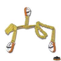 Cordone ombelicale per cinture di sicurezza statico + elastico con 3 moschettoni