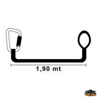 Cordone ombelicale SEGURA per cinture di sicurezza statico con 1 moschettone