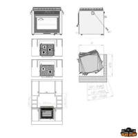  Cucina a gas con forno a snodo cardanico 3 fuochi Can