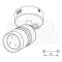 Faretto LED con presa USB Trem Aurora Light