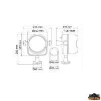 Faro di profondità alogeno con attacco al piano presa accendisigari