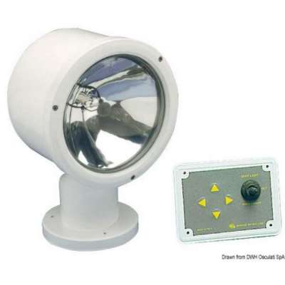 Faro elettrocomandato Mega con bulbo stagno Sealed Beam da 7”
