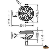 Faro Super-light bianco con attaco in piano Presa bipolare