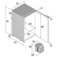 Frigo-freezer a compressore VitriFrigo C130L, unità refrigerante esterna