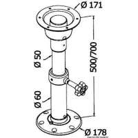Gamba tavolo in alluminio