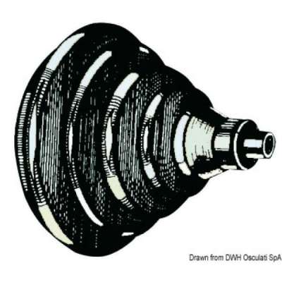 Ghiera passacavi in ABS con soffietto in gomma