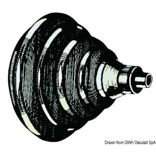Ghiera passacavi in ABS con soffietto in gomma