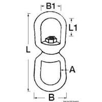 Girella in acciaio zincato per catena d’ancora e gavitello
