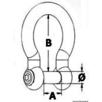Grillo a cetra con perno incassato per ancore, taglio brugola