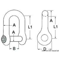 Grillo con perno incassato per ancore, taglio brugola