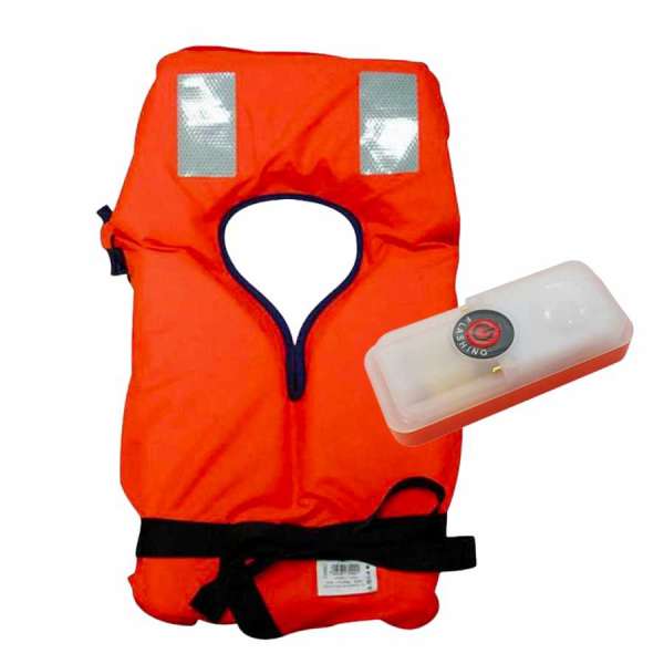 Kit 4 pezzi Giubbotto Salvagente Lalizas 100N e Luce LED Solas
