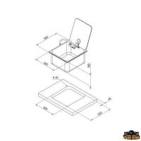 Lavello rettangolare con rubinetto abbattibile e coperchio in vetro temperato fum&eacute; Can