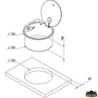 Lavello rondo con rubinetto abbattibile e coperchio in vetro temperato fum&egrave; Can