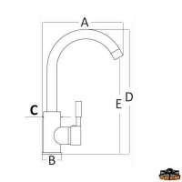 Miscelatore ceramico girevole per lavello cucina
