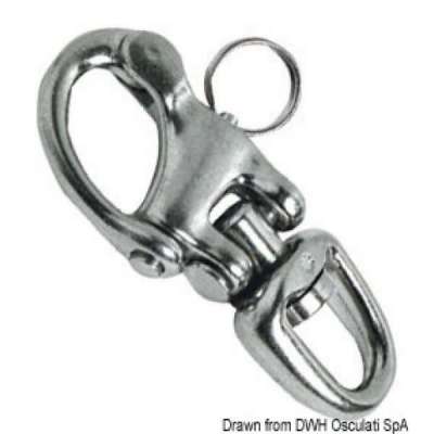 Moschettone doppio snodo in acciaio inox per spinnaker, drizze ed usi vari