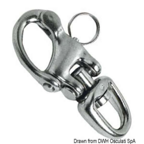 Moschettone doppio snodo in acciaio inox per spinnaker, drizze ed usi vari