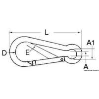 Moschettone in acciaio inox AISI 316 lucidato a specchio