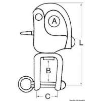 Moschettone in acciaio inox con grillo girevole per spinnaker, drizze ed usi vari