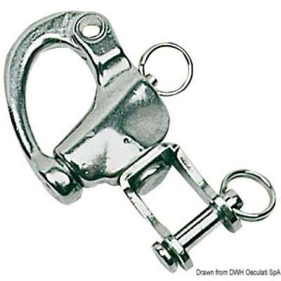 Moschettone in acciaio inox con grillo girevole per spinnaker, drizze ed usi vari