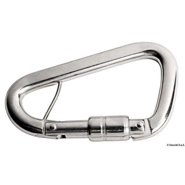 Moschettone in acciaio inox studiato appositamente per le cinture di sicurezza