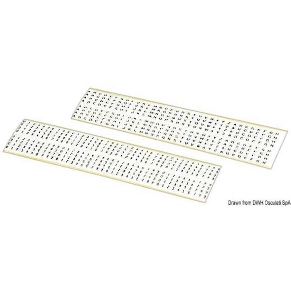 Numeri e lettere autoadesive neri su fondo bianco da 3 mm