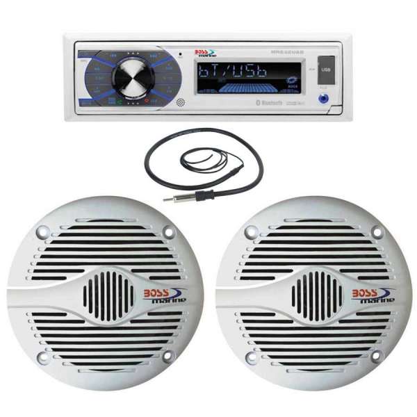 Package Boss Marine stereo MR632 casse MR50W e antenna MRANT10
