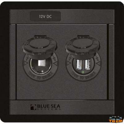 Pannello con presa e doppia porta USB