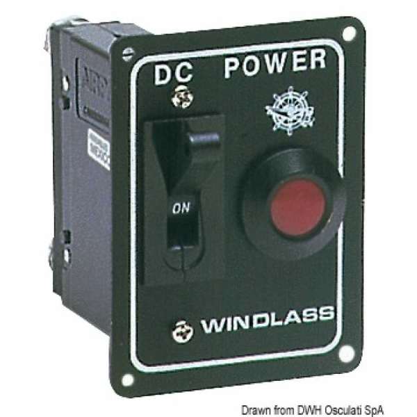 Pannello di comando per verricelli o eliche di prua con interruttore di sicurezza