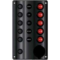 Pannello elettrico Wave Design con interruttori a bascula con LED