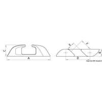 Passacavo angolato in acciaio inox serie Capri